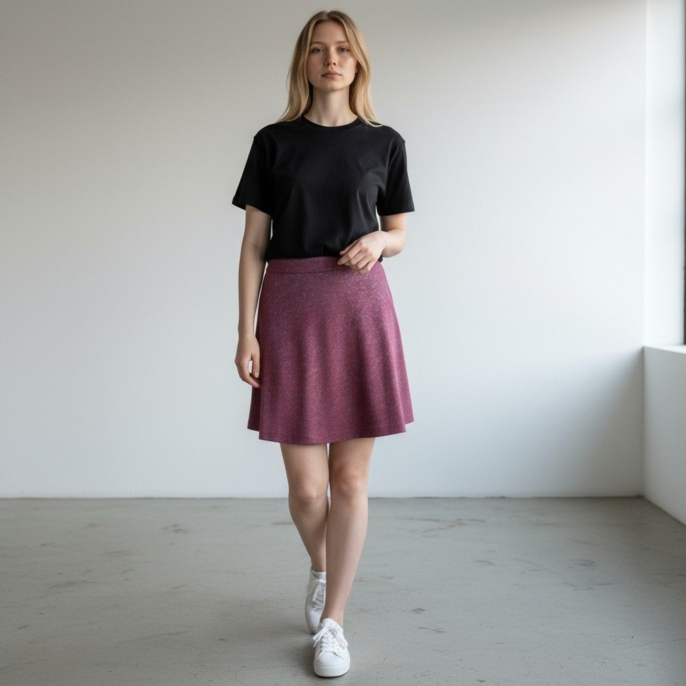 Banana Republic Wool Blend  A Line Skirt Burgundy TextureSize 2 Classic‎ Office